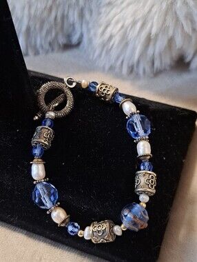 Glass Beaded And Freshwater Pearl Bracelet
